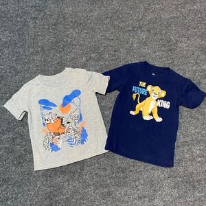 Disney Lion King Boys T-Shirt Bundle Simba Pumbaa Timon Grey Navy‎ 2T 3T Set
